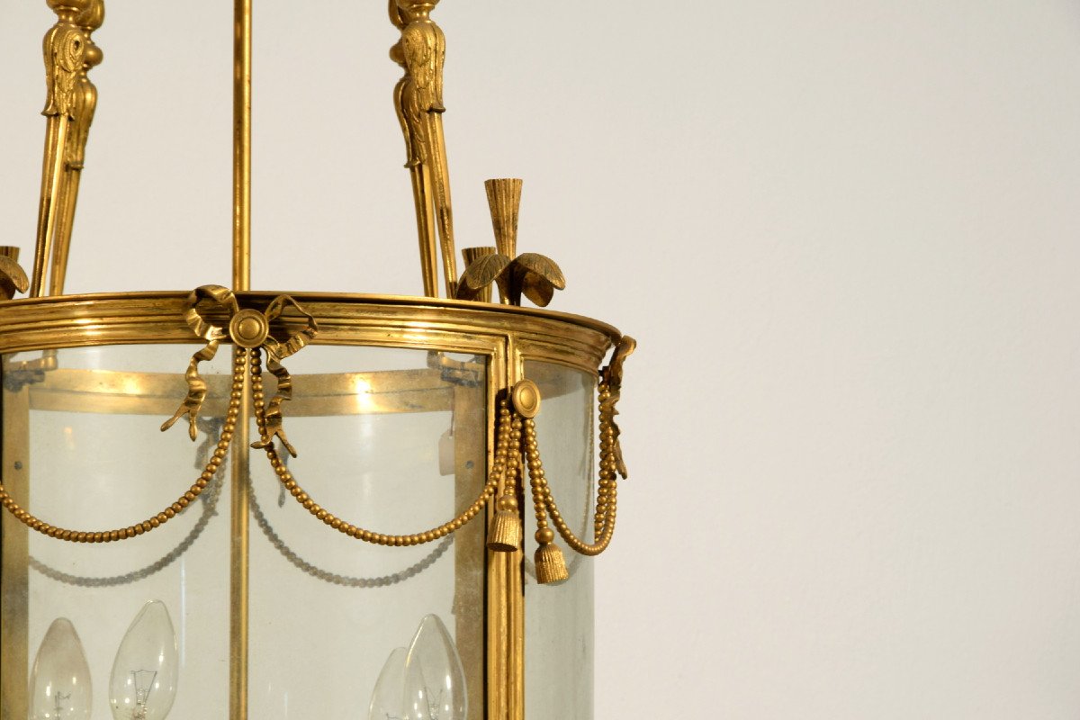 Lanterna in bronzo dorato a quattro luci, Francia, primi anni del XX secolo-photo-6