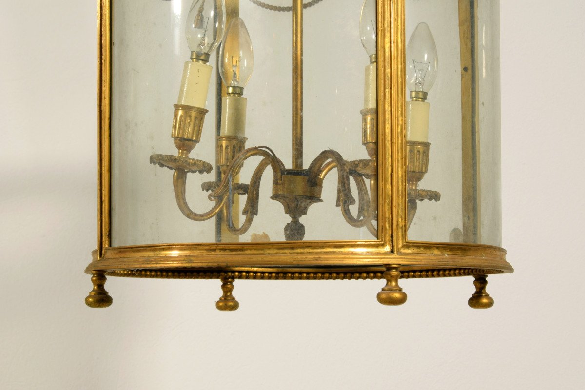Lanterna in bronzo dorato a quattro luci, Francia, primi anni del XX secolo-photo-7