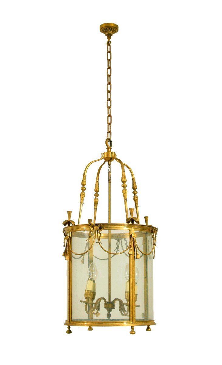 Lanterna in bronzo dorato a quattro luci, Francia, primi anni del XX secolo