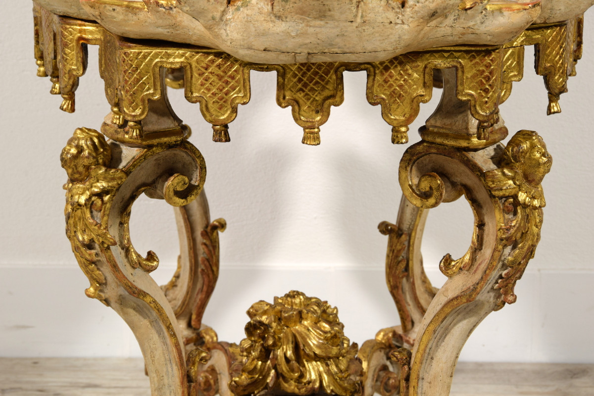 Tavolino a vassoio da centro laccato e dorato,  Torino, epoca barocca, XVIII secolo-photo-3