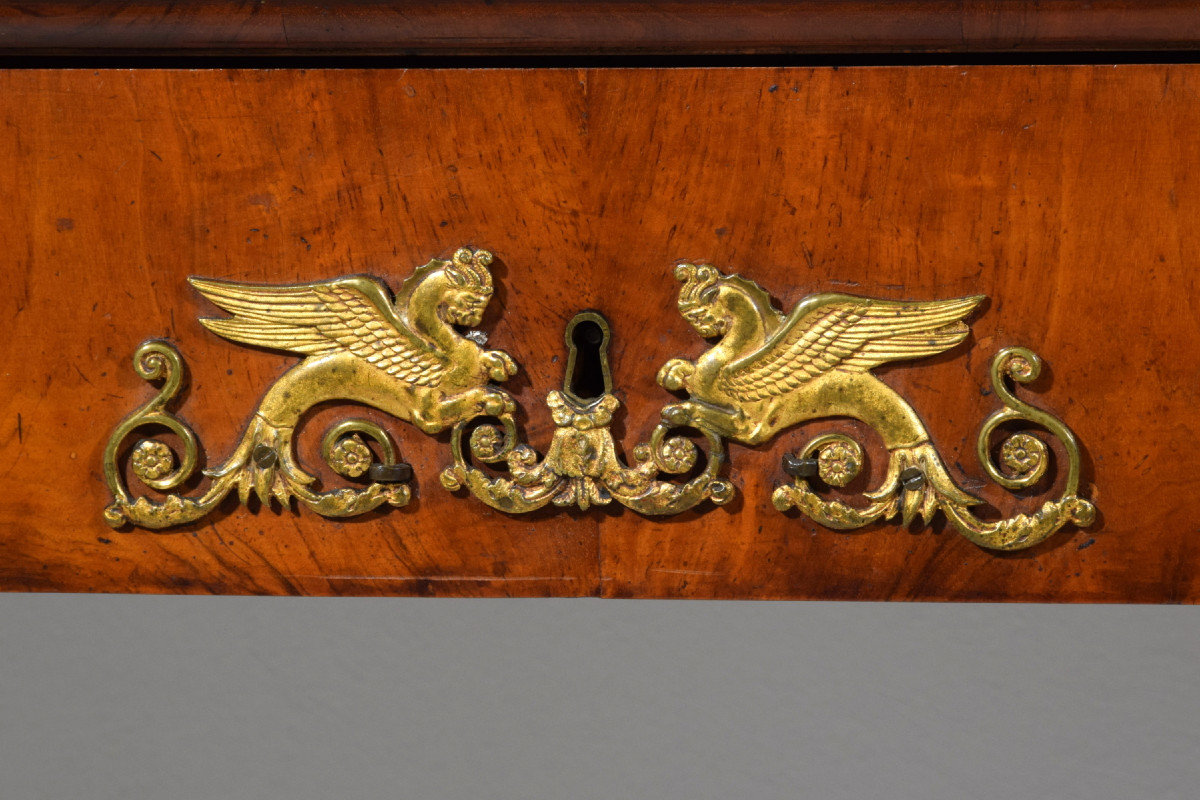 Coppia di grandi consolle Impero in legno laccato, Toscana, primi anni XIX secolo-photo-5