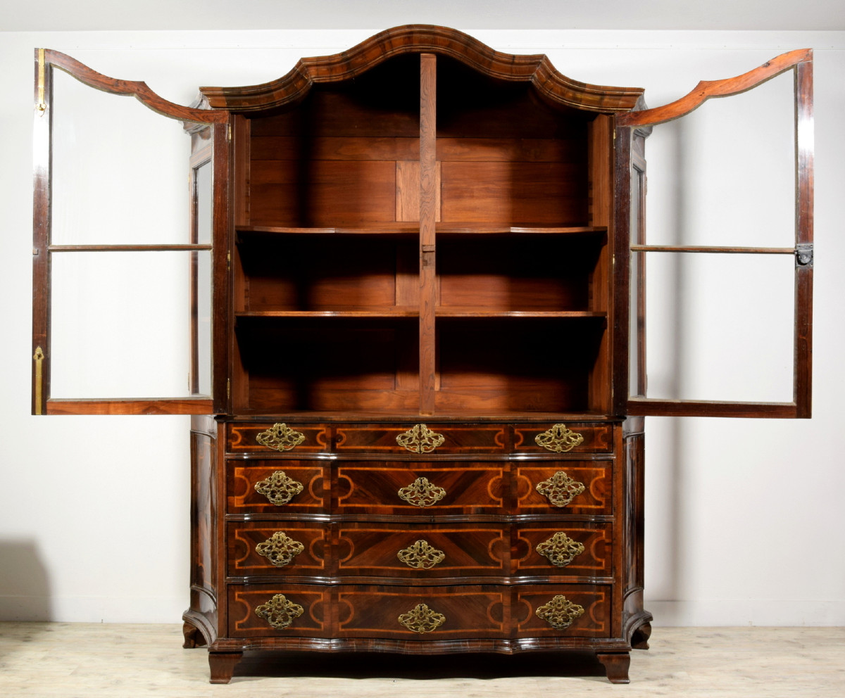 Trumeau in legno lastronato e intarsiato, Genova, XVIII secolo-photo-1