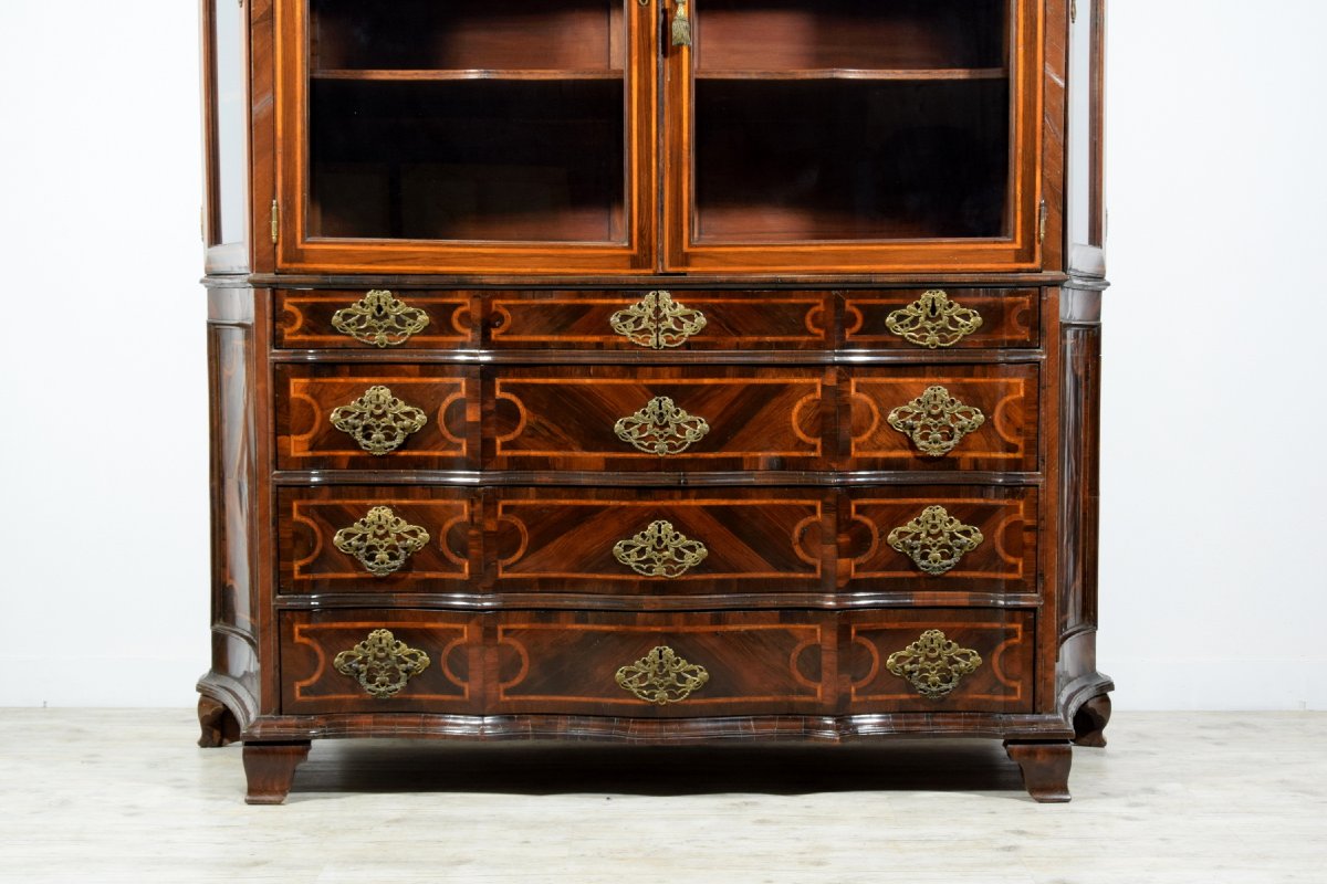 Trumeau in legno lastronato e intarsiato, Genova, XVIII secolo-photo-3