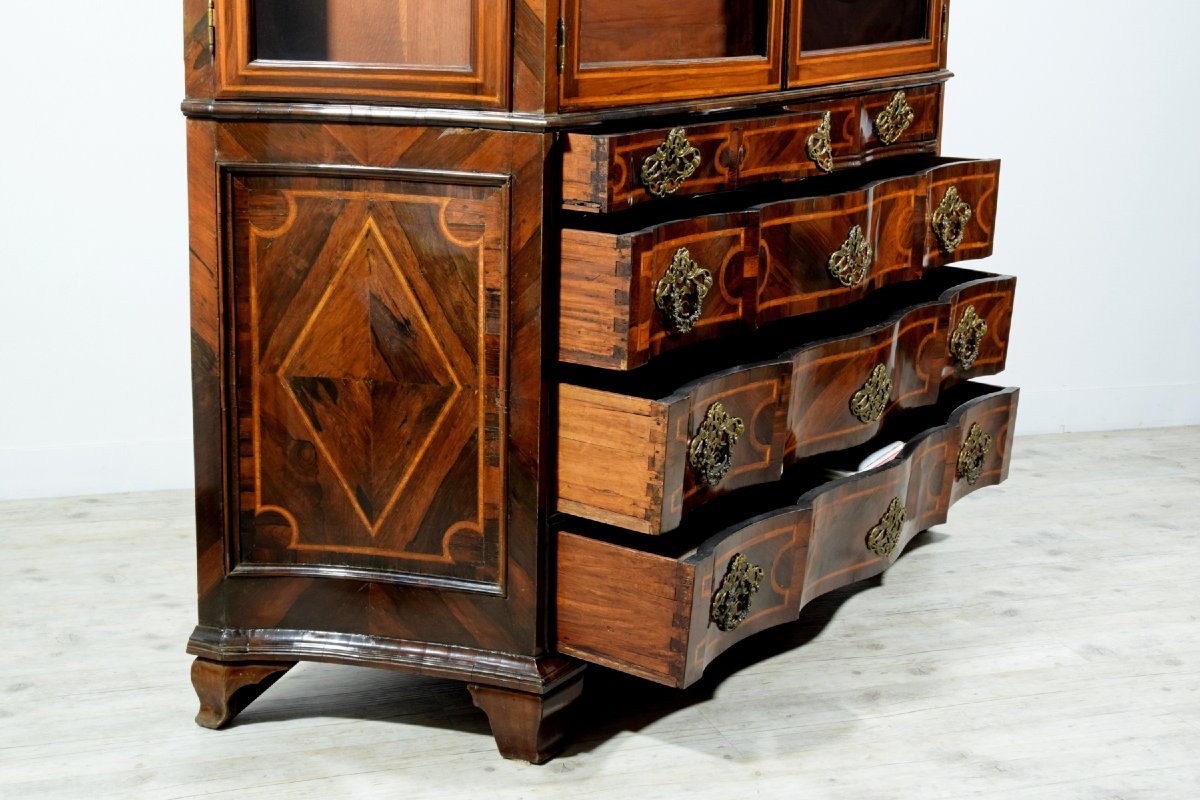 Trumeau in legno lastronato e intarsiato, Genova, XVIII secolo-photo-5