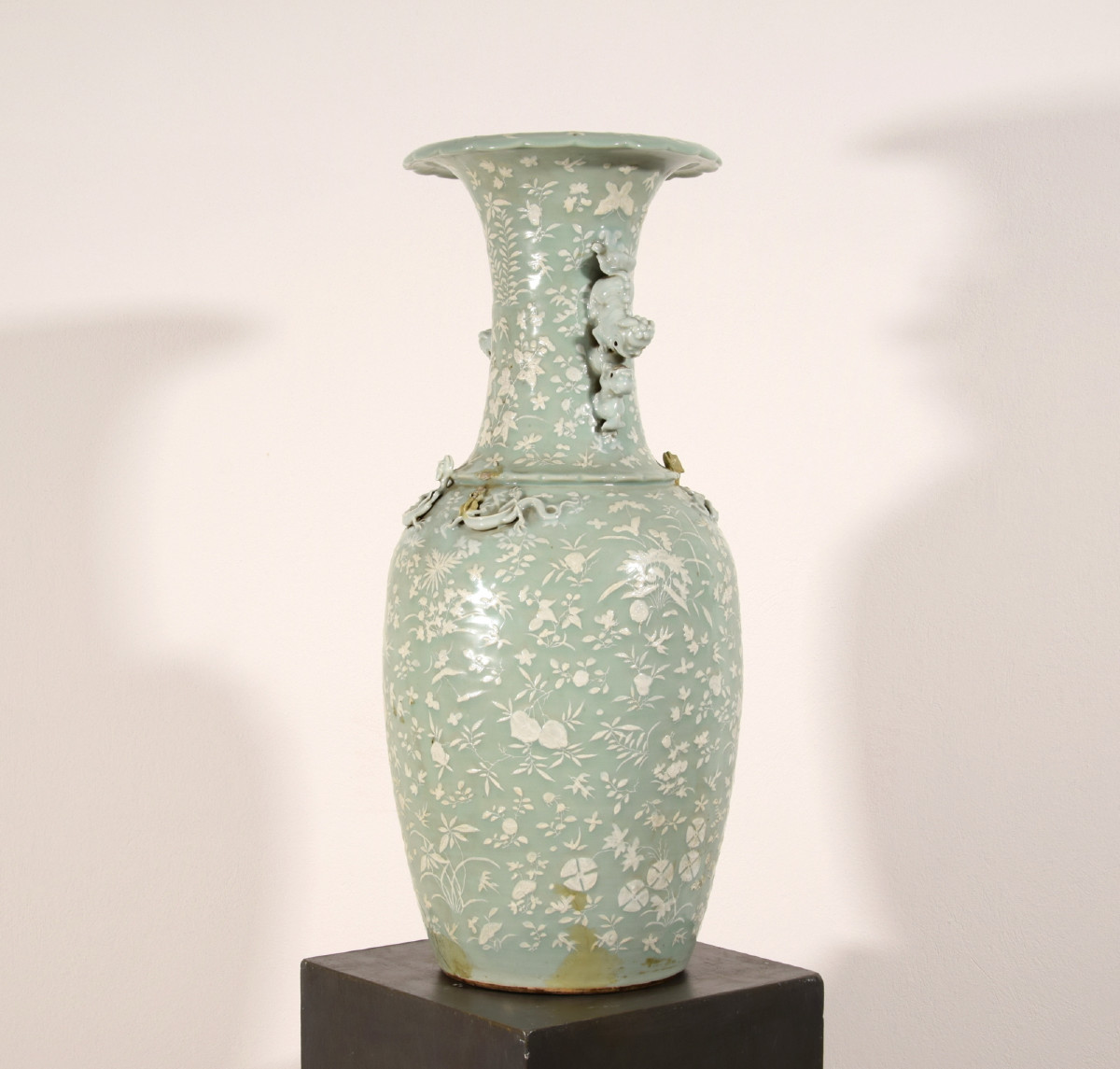 Grande vaso in porcellana Celadon, Cina, XIX secolo-photo-3