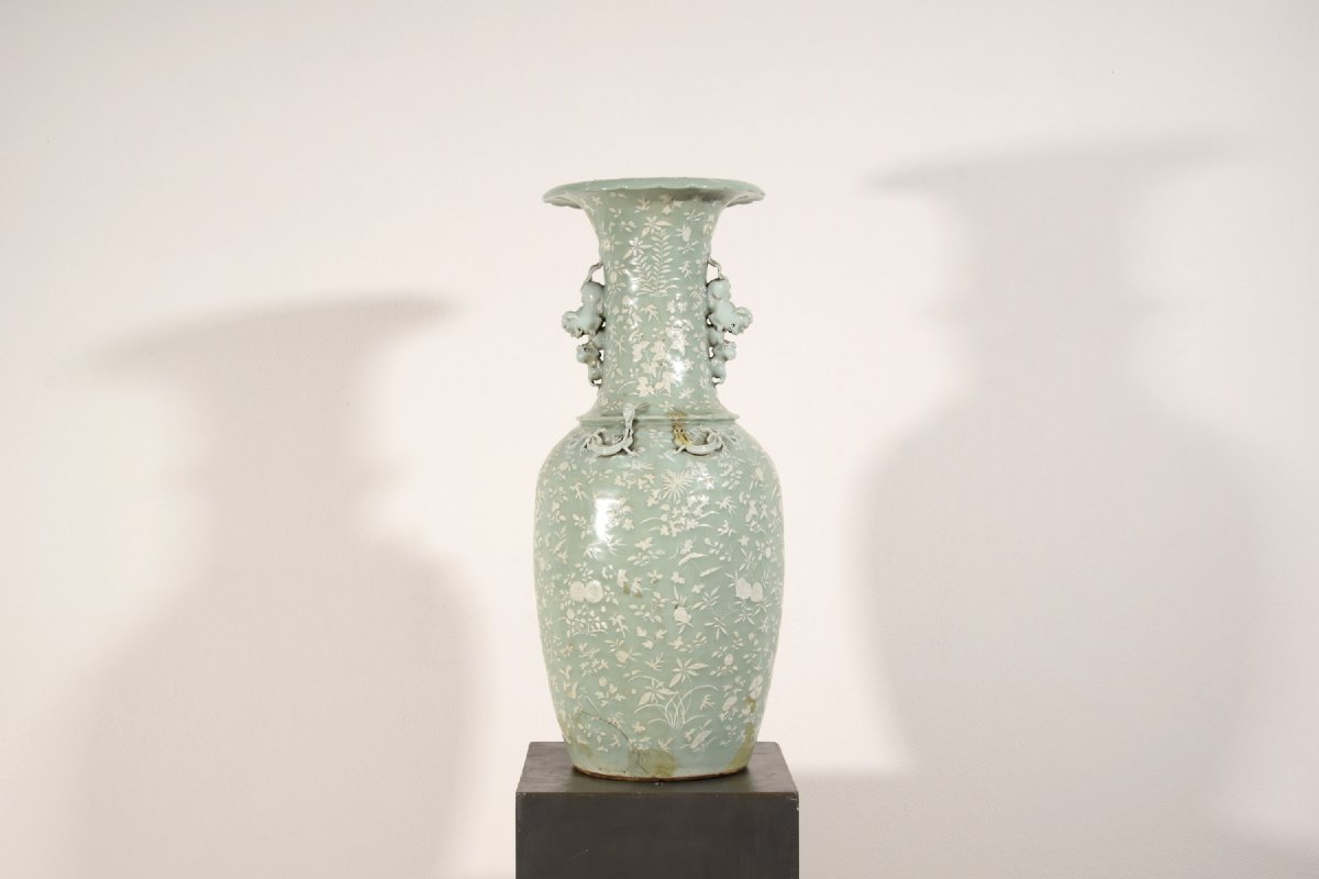 Grande vaso in porcellana Celadon, Cina, XIX secolo-photo-7