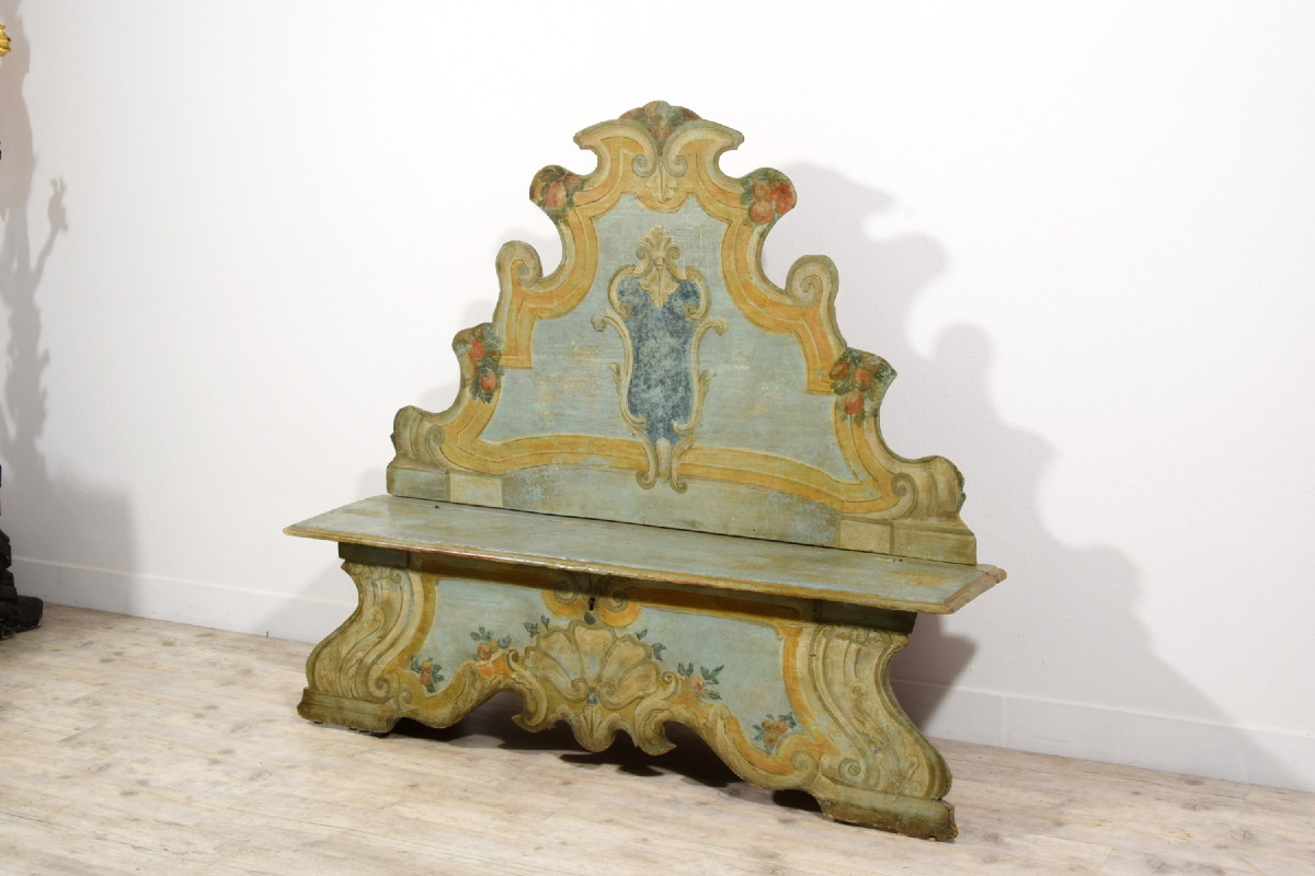 Panca in legno laccato, Veneto, prima metà del XVIII secolo-photo-2