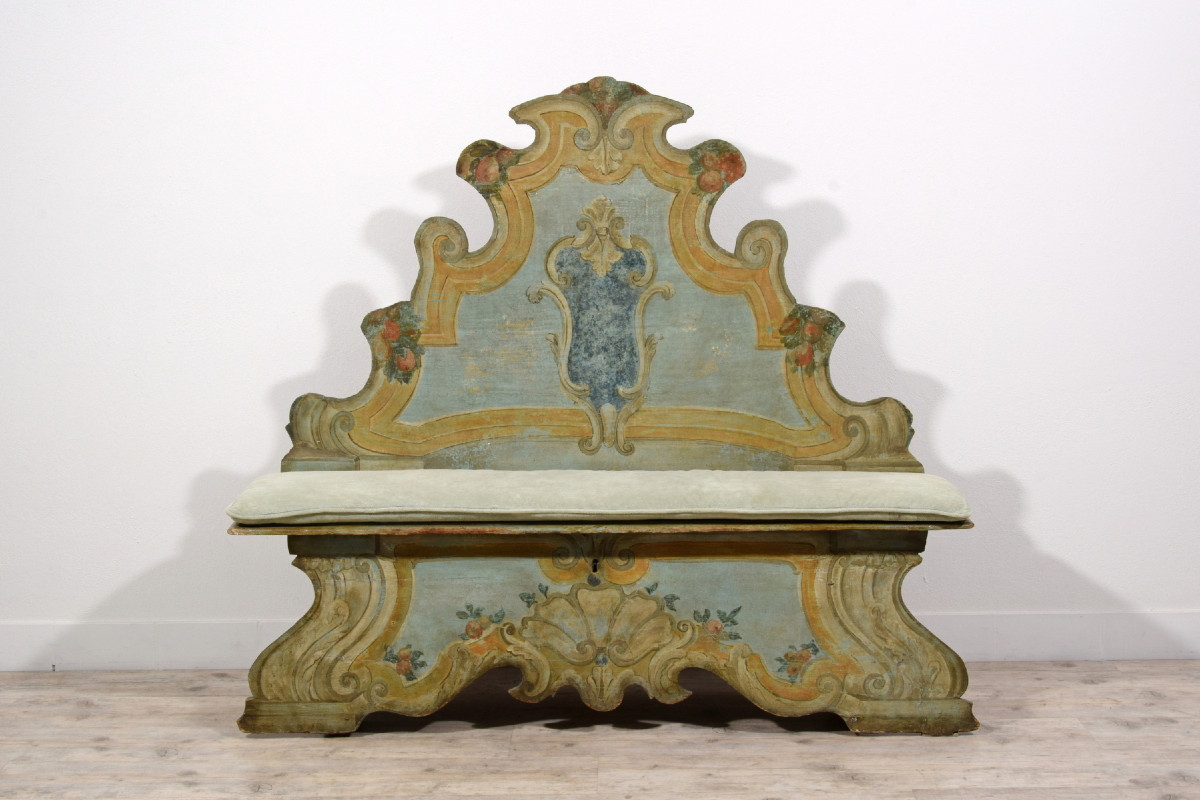 Panca in legno laccato, Veneto, prima metà del XVIII secolo-photo-4