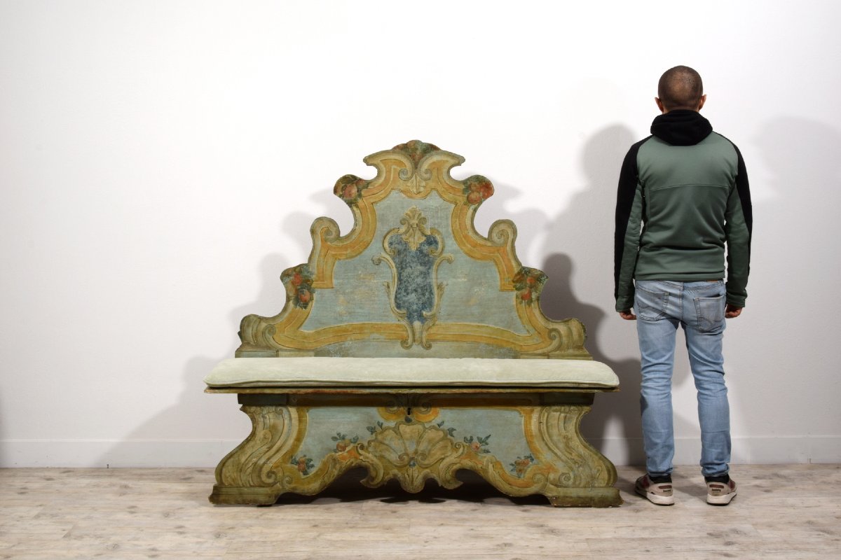 Panca in legno laccato, Veneto, prima metà del XVIII secolo-photo-6