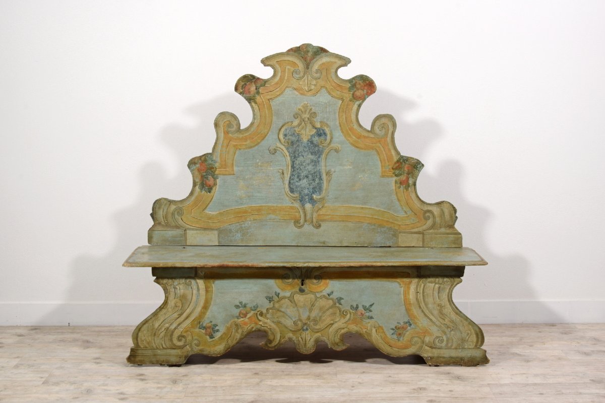 Panca in legno laccato, Veneto, prima metà del XVIII secolo-photo-7