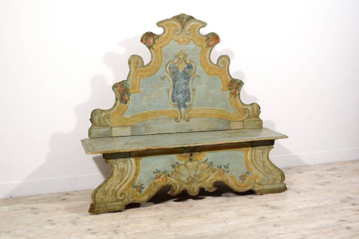 Panca in legno laccato, Veneto, prima metà del XVIII secolo-photo-8