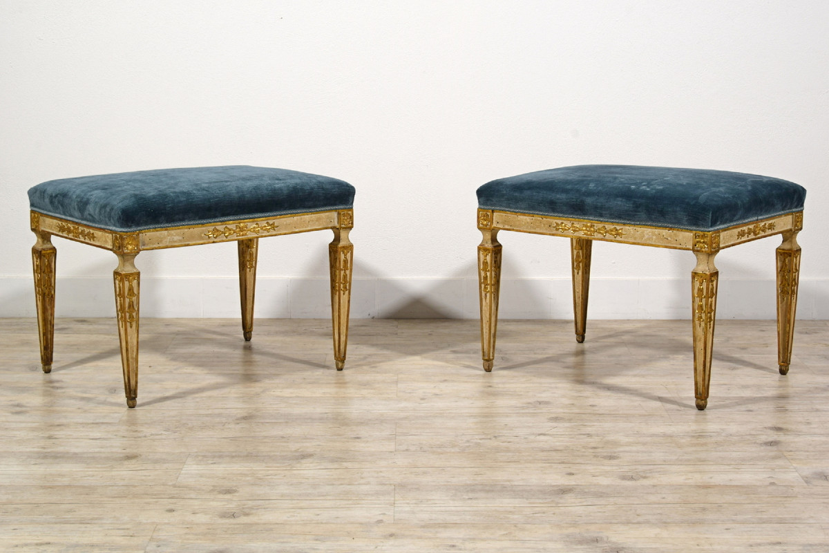 Coppia di panchetti neoclassici, Napoli, fine XVIII secolo-photo-4