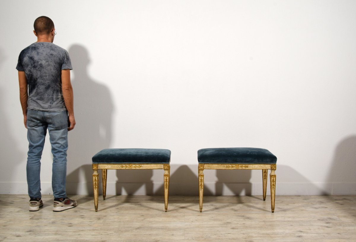 Coppia di panchetti neoclassici, Napoli, fine XVIII secolo-photo-6