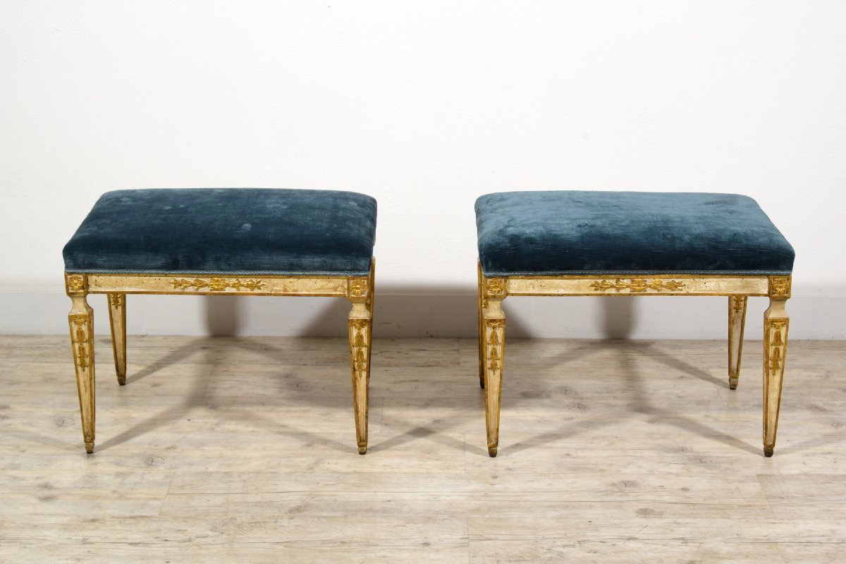 Coppia di panchetti neoclassici, Napoli, fine XVIII secolo-photo-7