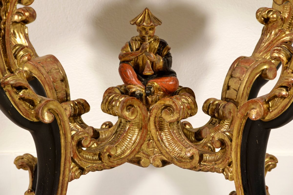 Tavolino da centro a vassoio in legno intagliato e laccato a cineseria, Torino, XVIII secolo-photo-8