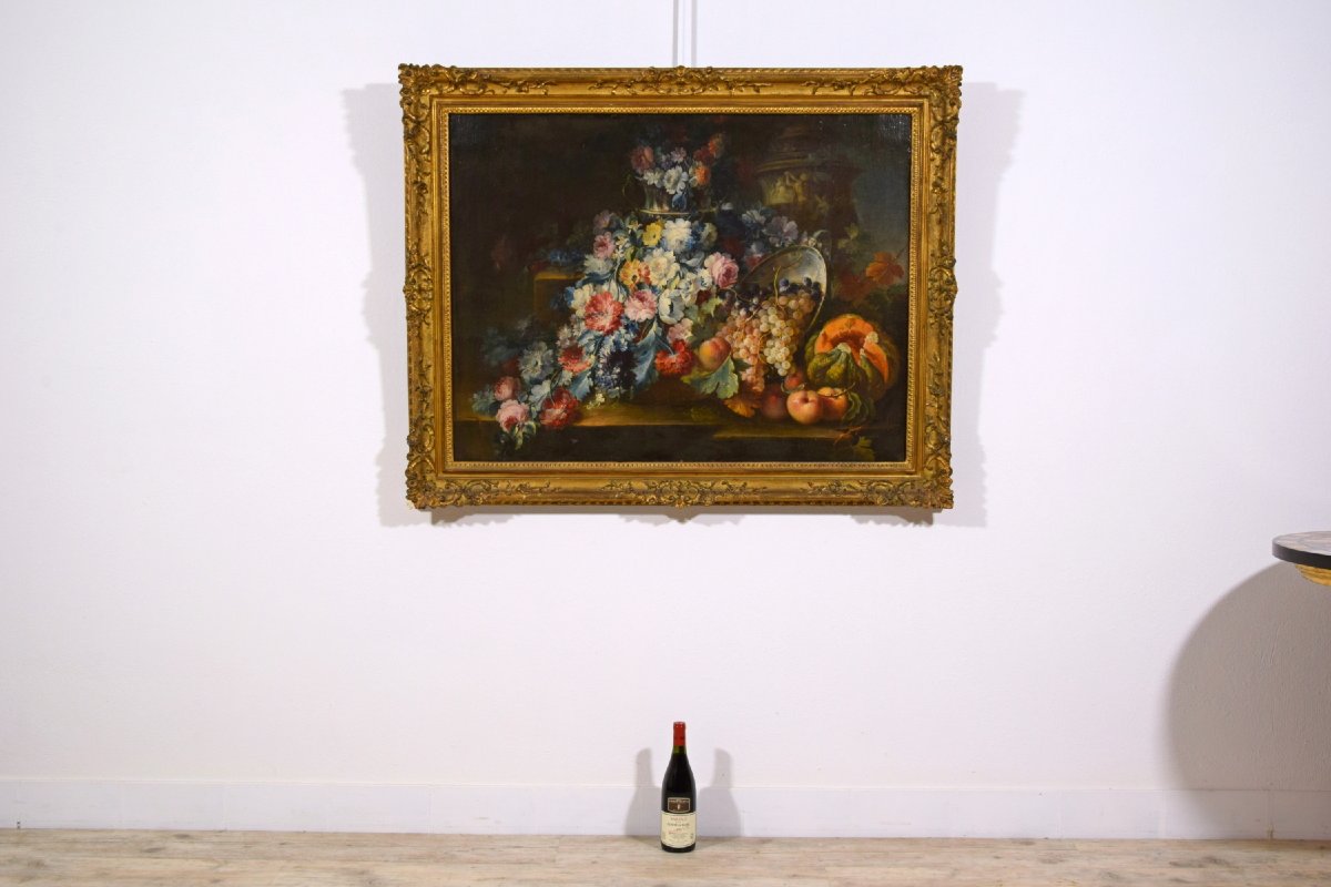 Michele Antonio Rapos (Torino 1733-1819), Natura morta di fiori e frutta -photo-1