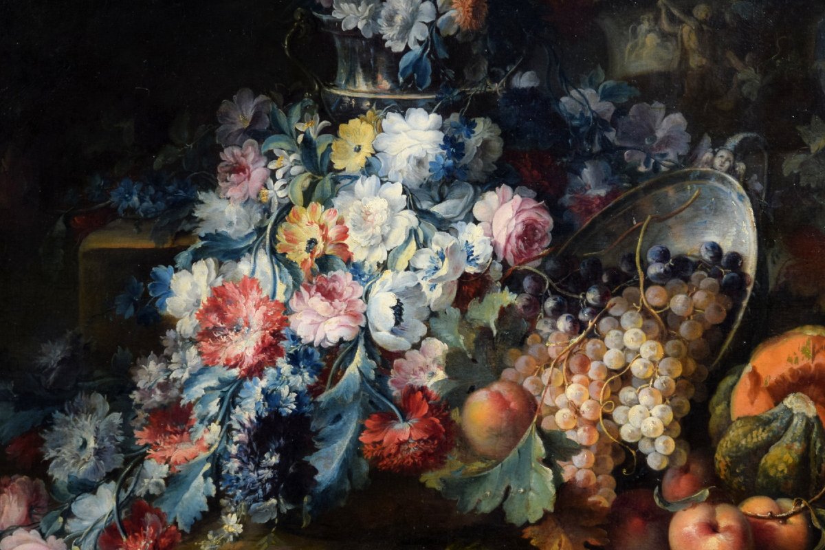 Michele Antonio Rapos (Torino 1733-1819), Natura morta di fiori e frutta -photo-3