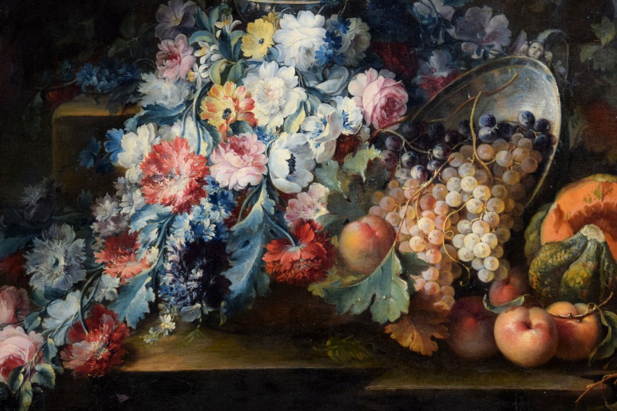 Michele Antonio Rapos (Torino 1733-1819), Natura morta di fiori e frutta -photo-4