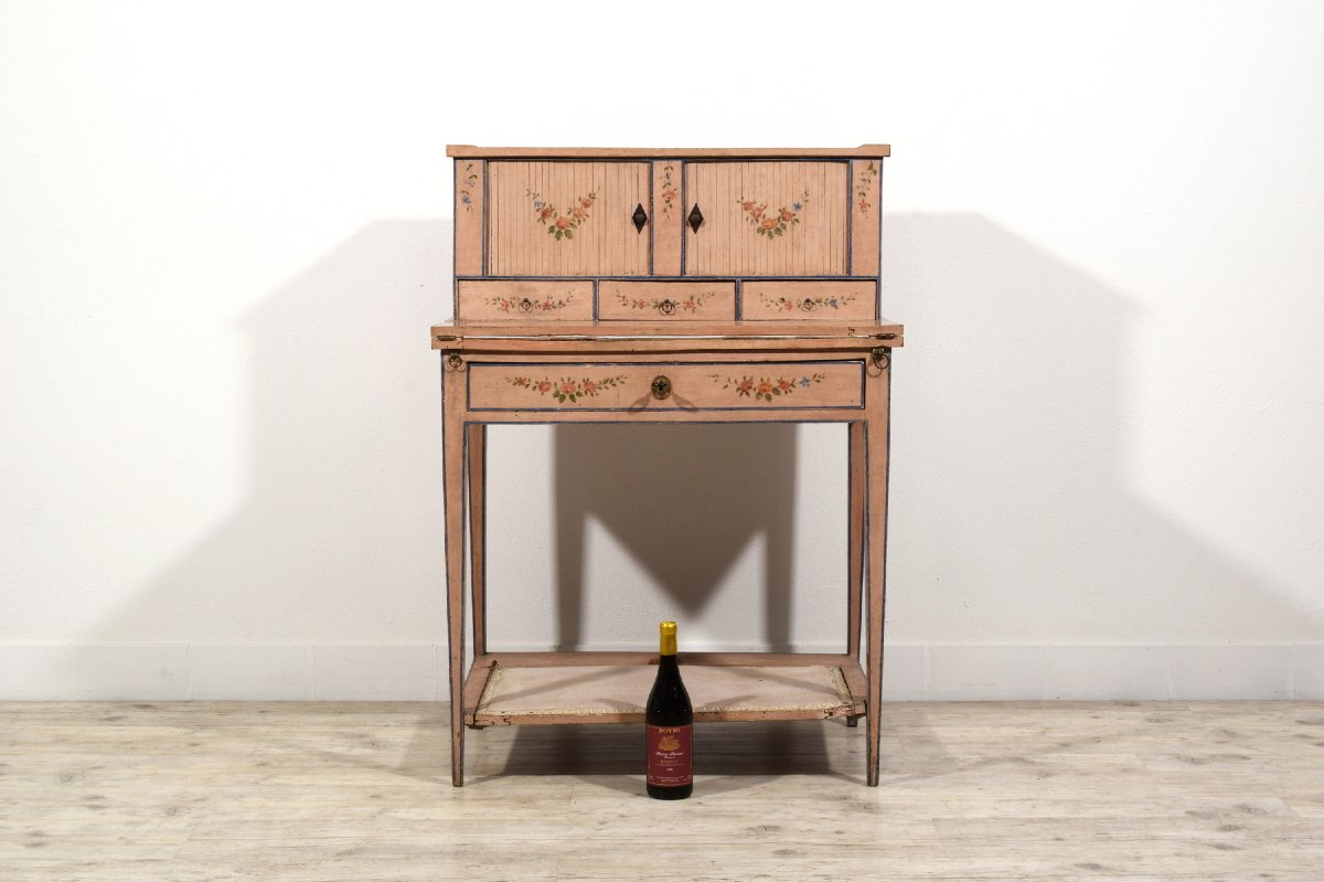 Bonheur du jour in legno laccato, Genova, fine XVIII secolo-photo-1