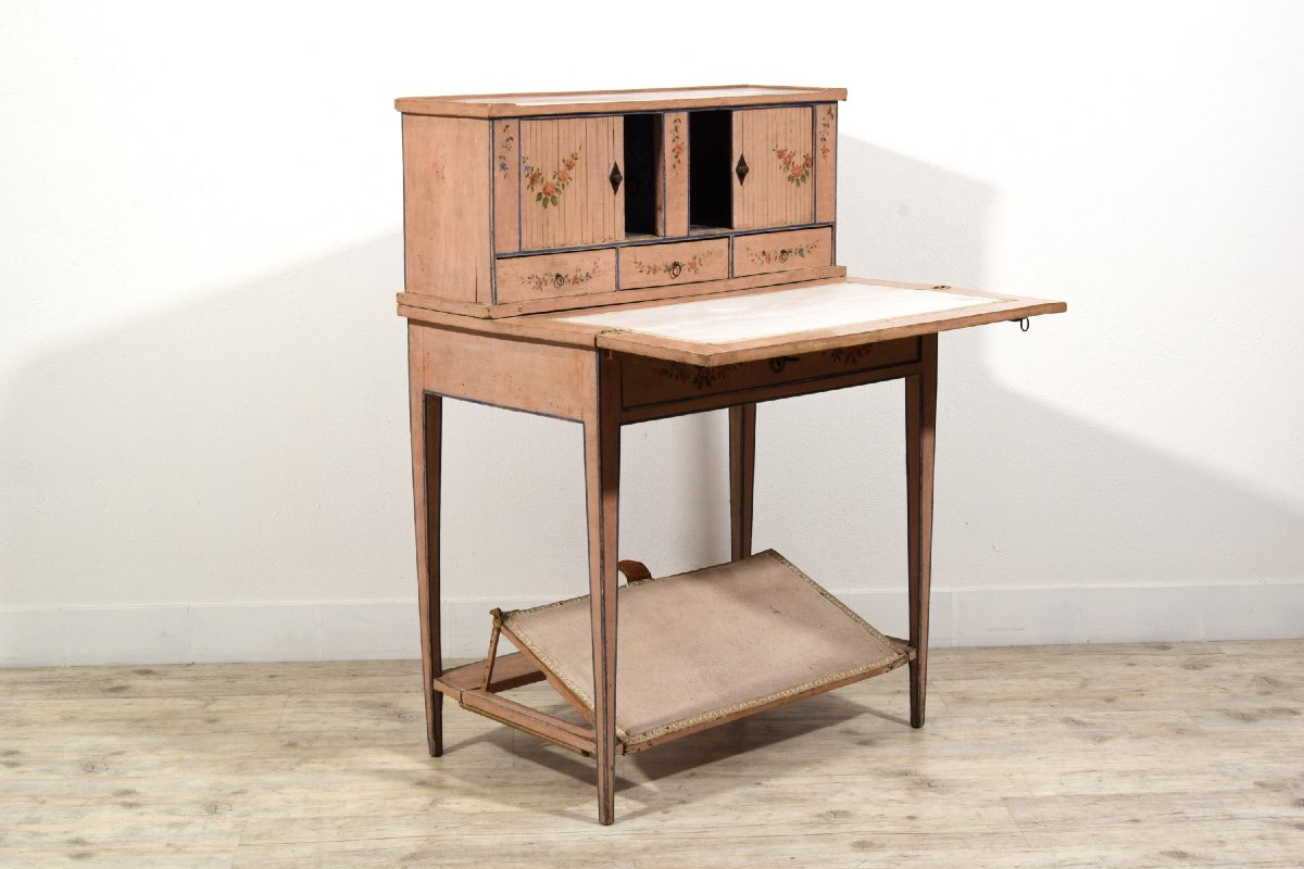 Bonheur du jour in legno laccato, Genova, fine XVIII secolo-photo-2