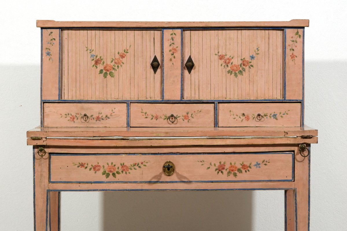 Bonheur du jour in legno laccato, Genova, fine XVIII secolo-photo-3