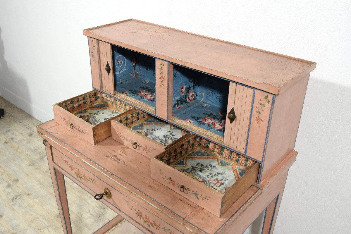 Bonheur du jour in legno laccato, Genova, fine XVIII secolo-photo-4