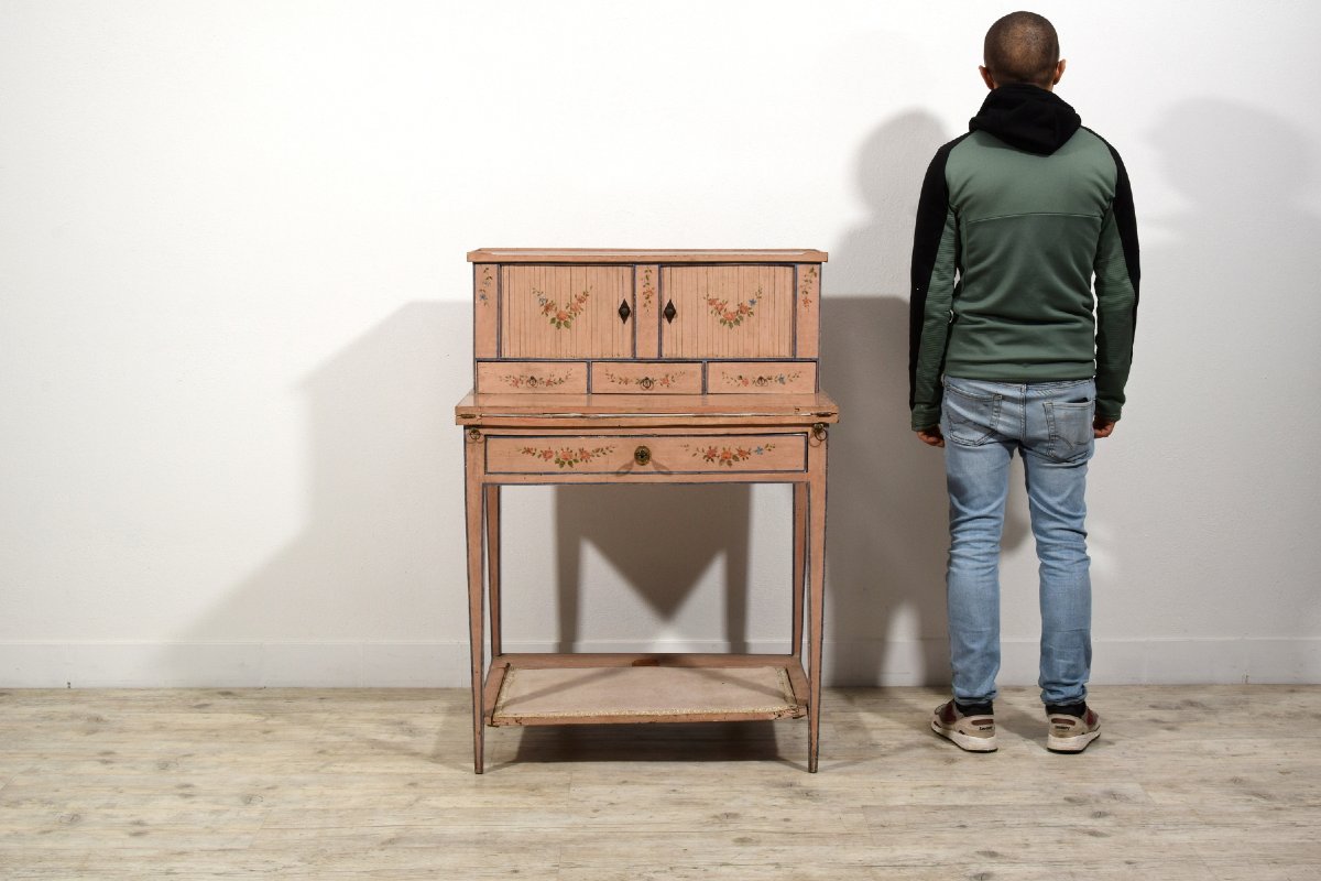 Bonheur du jour in legno laccato, Genova, fine XVIII secolo-photo-6