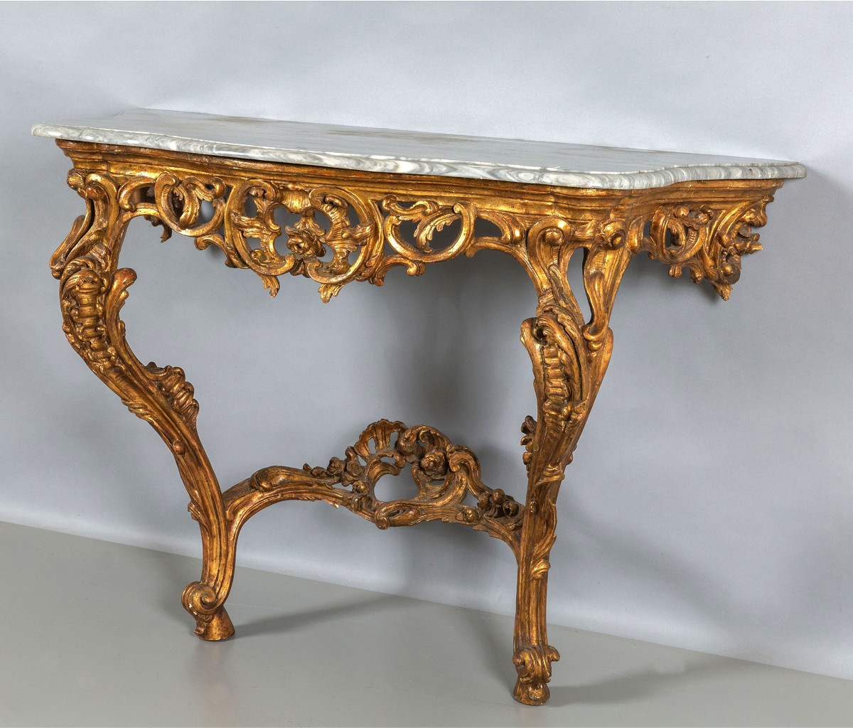 Consolle in legno intagliato edorato, Italia, Epoca barocchetto, metà XVIII secolo-photo-2
