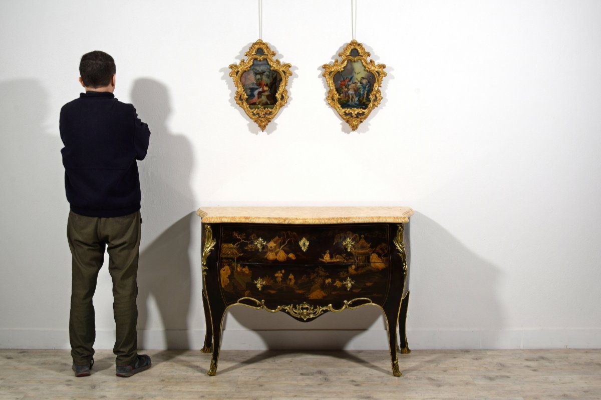 Coppia di dipinto su vetro, Michele Antonio Milocco, Italia, XVIII secolo-photo-6