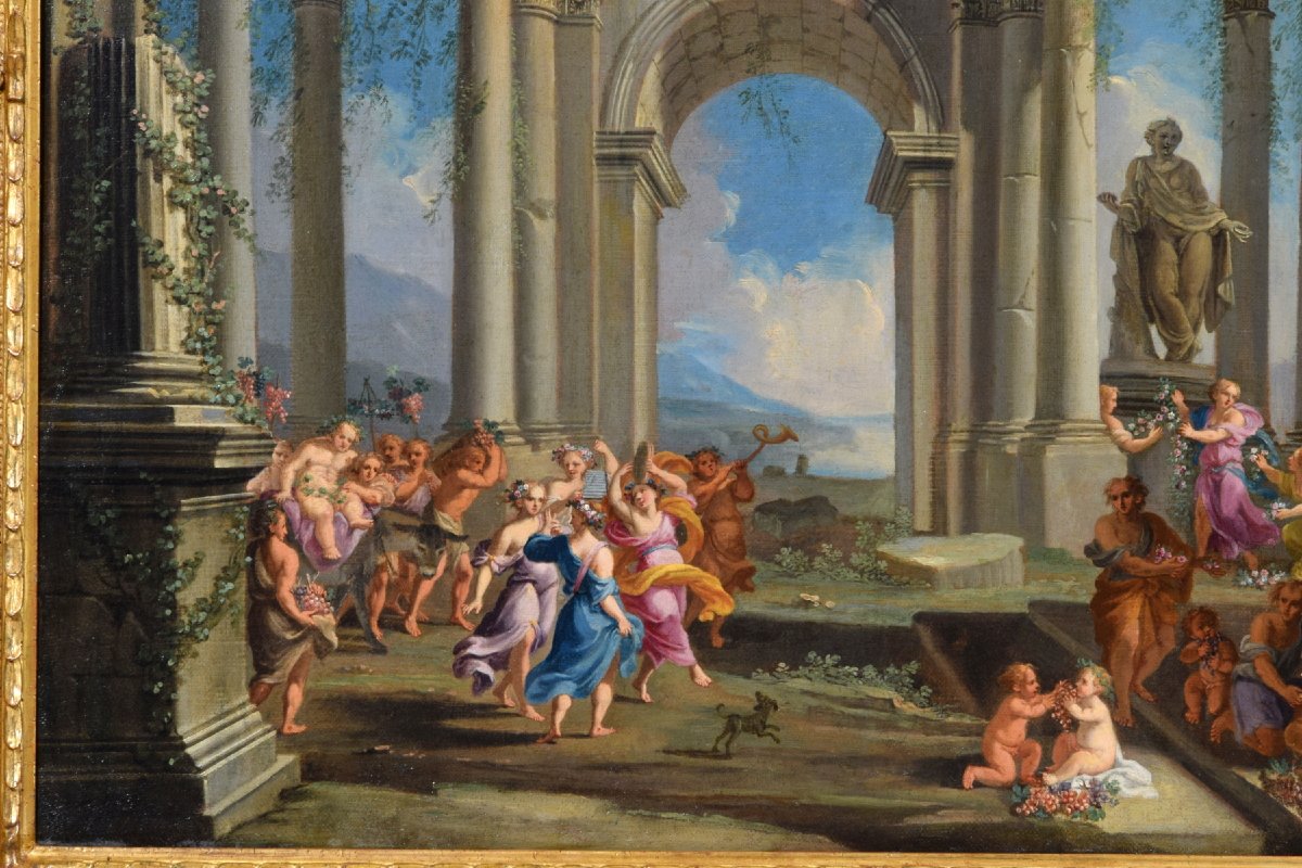 Coppia di Capricci architettonici, XVII secolo, Alberto Carlieri (Roma 1672-1720)-photo-7