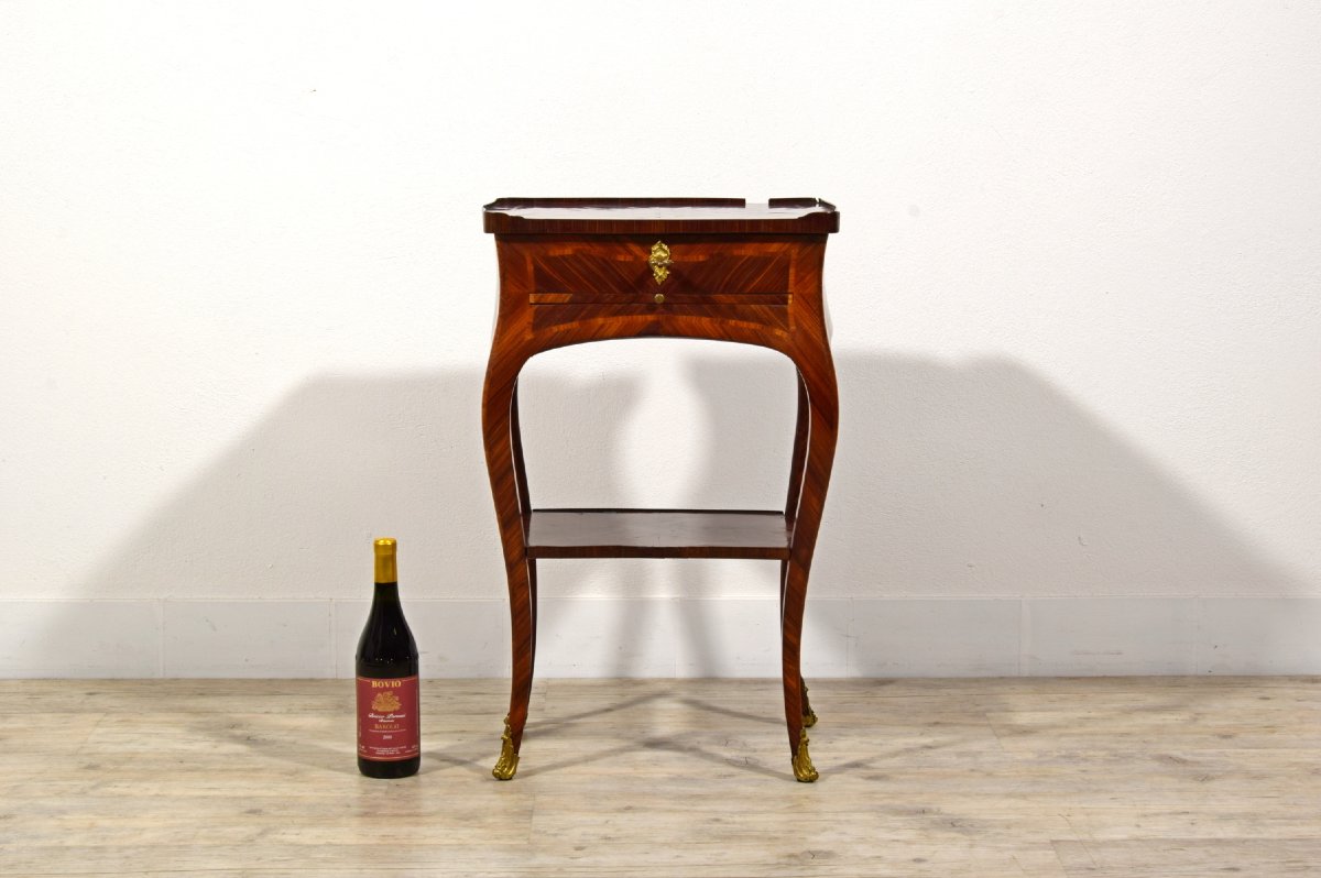 Tavolino da centro in legno lastronato, Genova, Epoca Barocchetto, metà XVIII secolo-photo-2