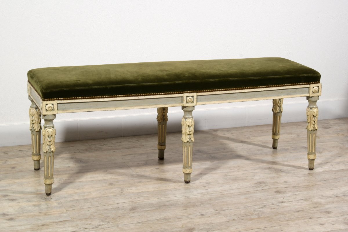 Panca neoclassica in legno laccato, Piemonte, fine XVIII secolo-photo-7