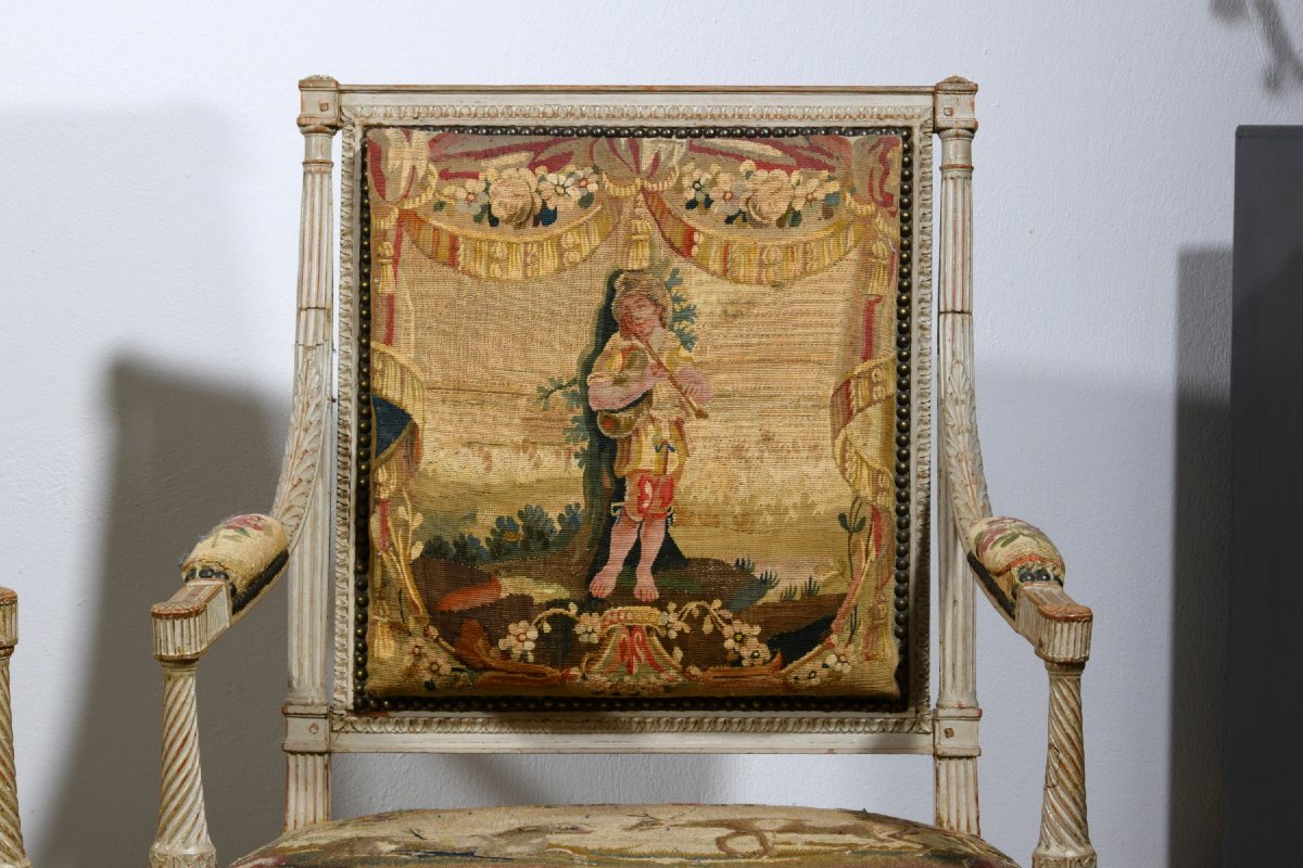 Salotto in legno intagliato e laccato, seconda metà del XVIII secolo, Francia-photo-8
