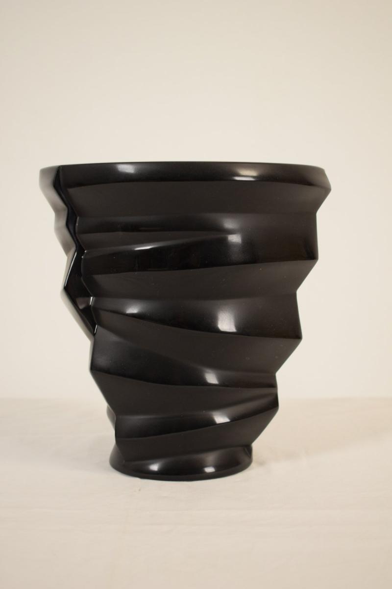  Vaso in cristallo nero Dixie Black Collection, Lalique, Francia, XXI secolo