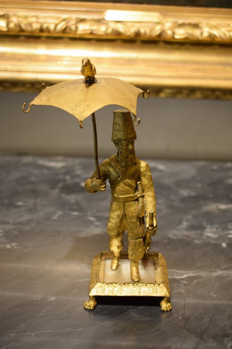 Figure En Bronze Doré Et Nacre De Robinson Crusoe-photo-6