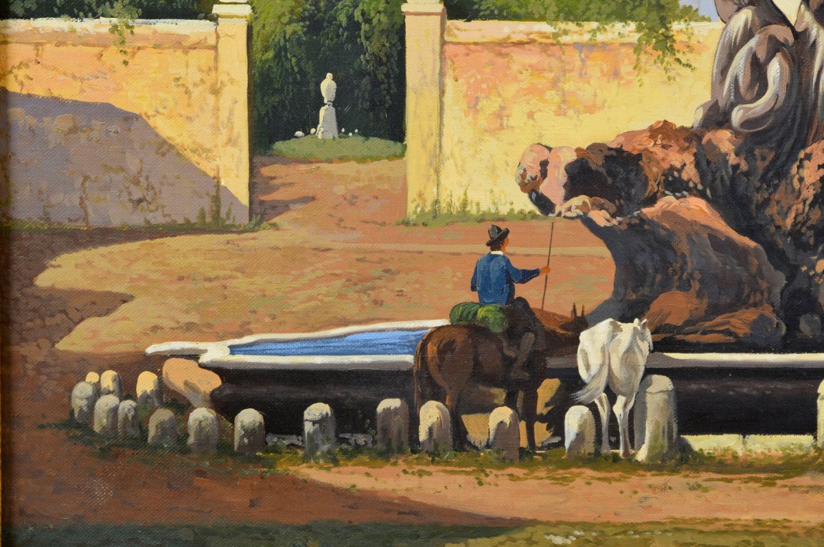Veduta del foro Boario con la fontana di Bizzaccheri e il tempio di Vesta, XIX secolo-photo-3