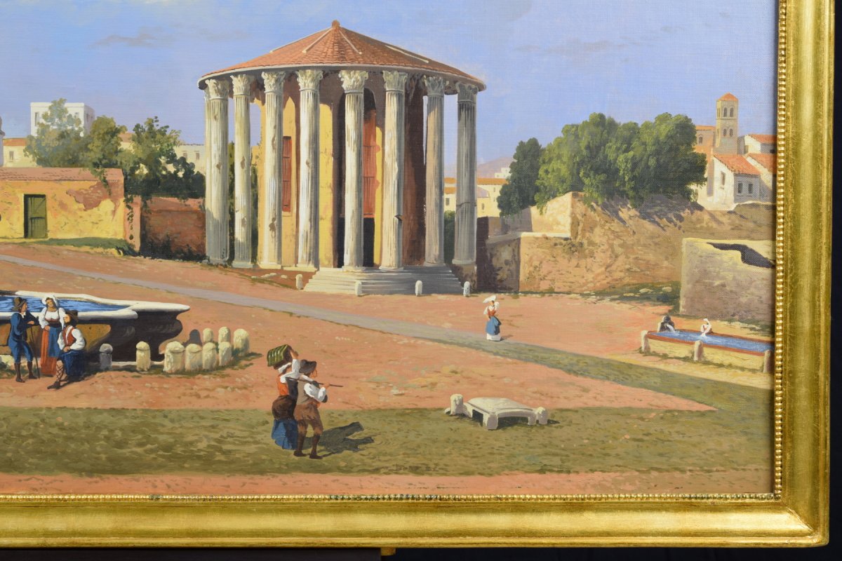 Veduta del foro Boario con la fontana di Bizzaccheri e il tempio di Vesta, XIX secolo-photo-6
