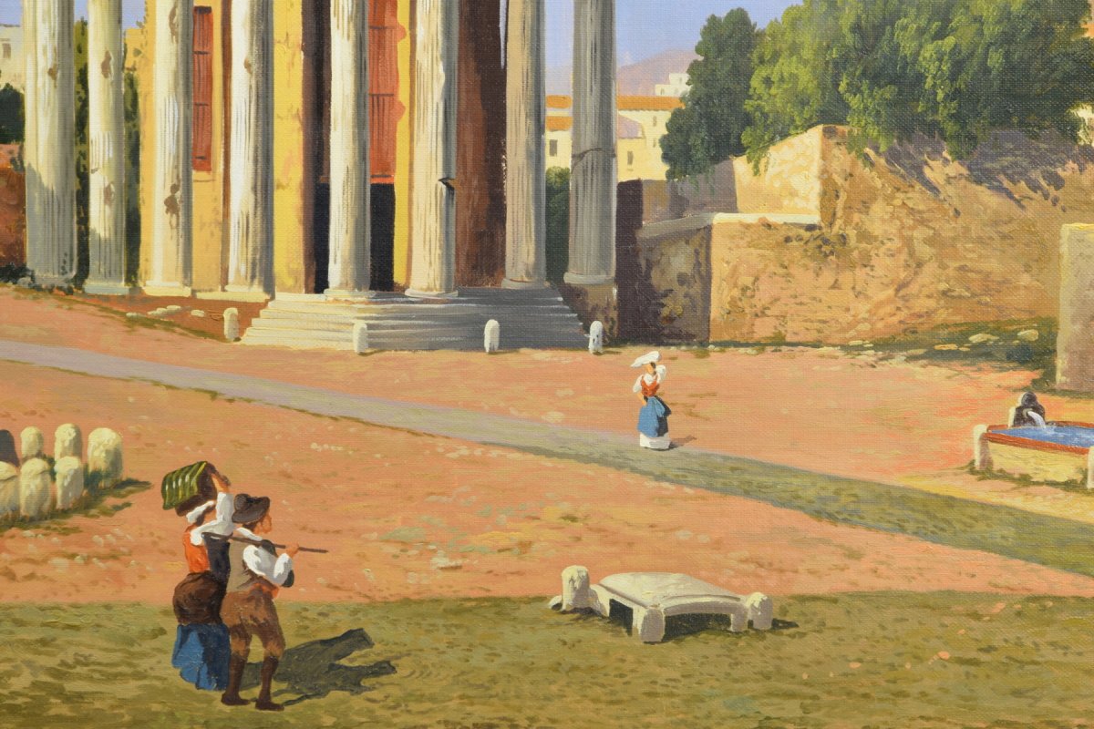 Veduta del foro Boario con la fontana di Bizzaccheri e il tempio di Vesta, XIX secolo-photo-8