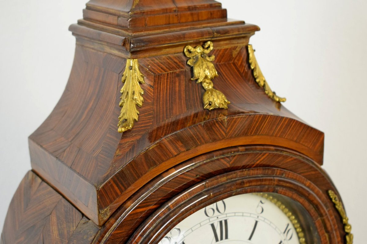 Horloge de table, avec sonnerie et réveil, en bois violet et bronze doré, XVIIIe siècle Italie-photo-4