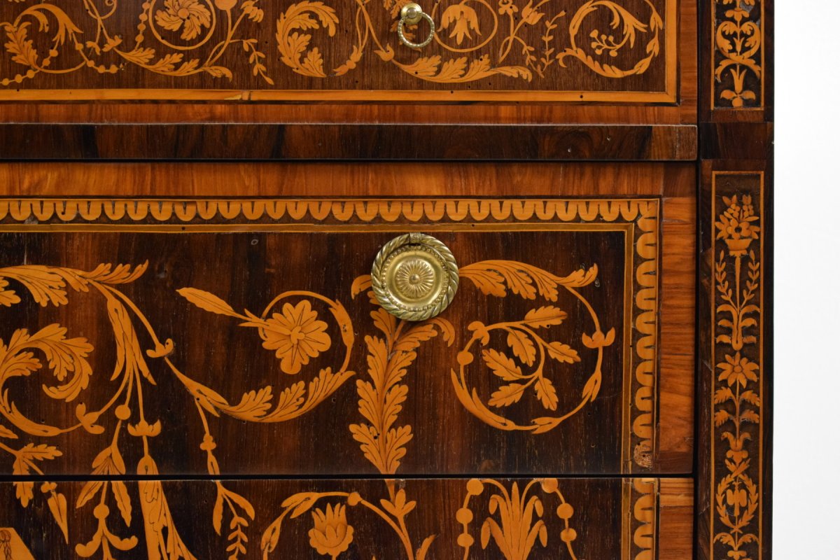 Commode Néoclassique Finement Marquetée, Italie Fin XVIII Siècle-photo-5
