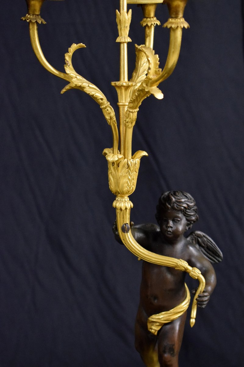 Paire De Candélabres En Bronze Doré Et Patiné, XVIIIe Siècle, France-photo-8