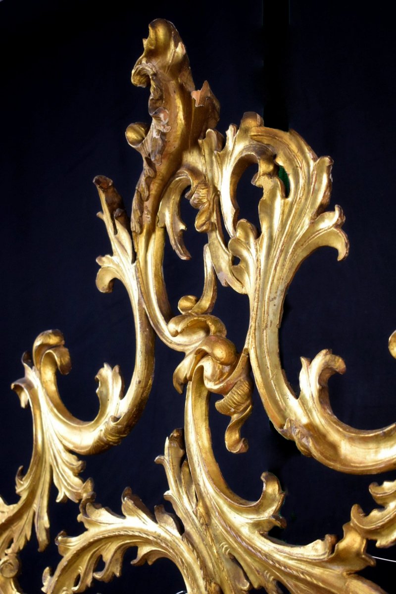 Specchiera veneta in legno intagliato e dorato, XVIII secolo-photo-3