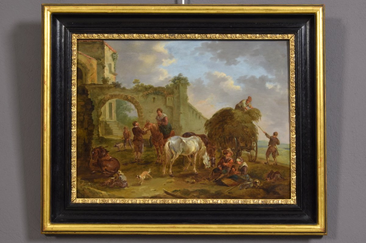 Scena bambocciante, Jan Miel (seguace di), XVIII secolo-photo-7