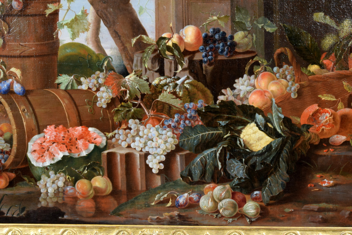 Pietro Navarra (Roma, attivo 1685 - 1714), natura morta, olio su tela-photo-4
