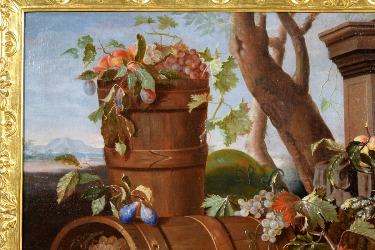 Pietro Navarra (Roma, attivo 1685 - 1714), natura morta, olio su tela-photo-5