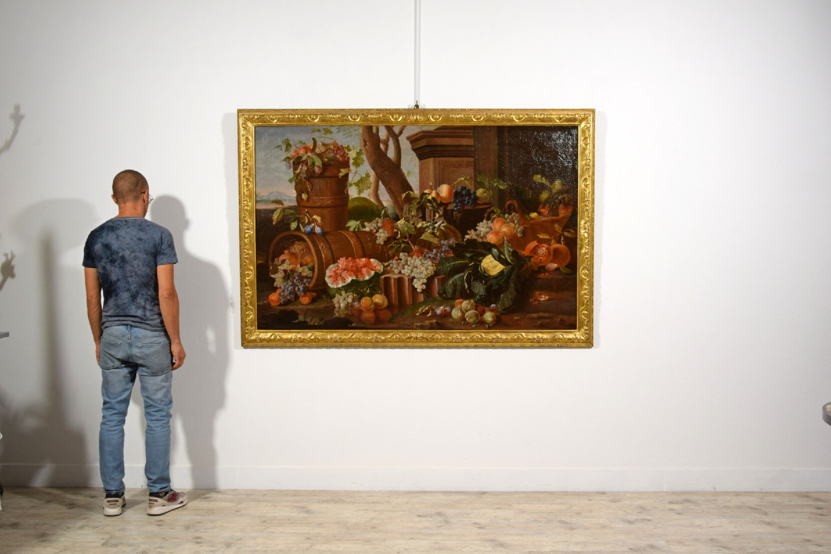 Pietro Navarra (Roma, attivo 1685 - 1714), natura morta, olio su tela-photo-6