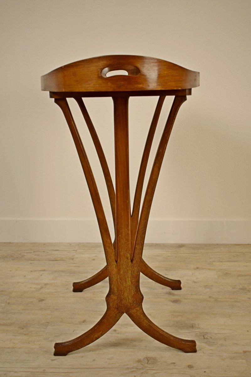 Elegante tavolino a vassoio in legno finemente intarsiato, firmato Emile Gallè (1846-1904), Francia -photo-3