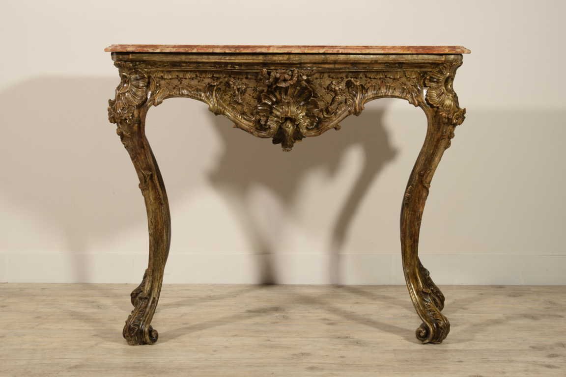 Console Louis XV En Bois Sculpté, Naples (italie), XVIII Siècle-photo-2