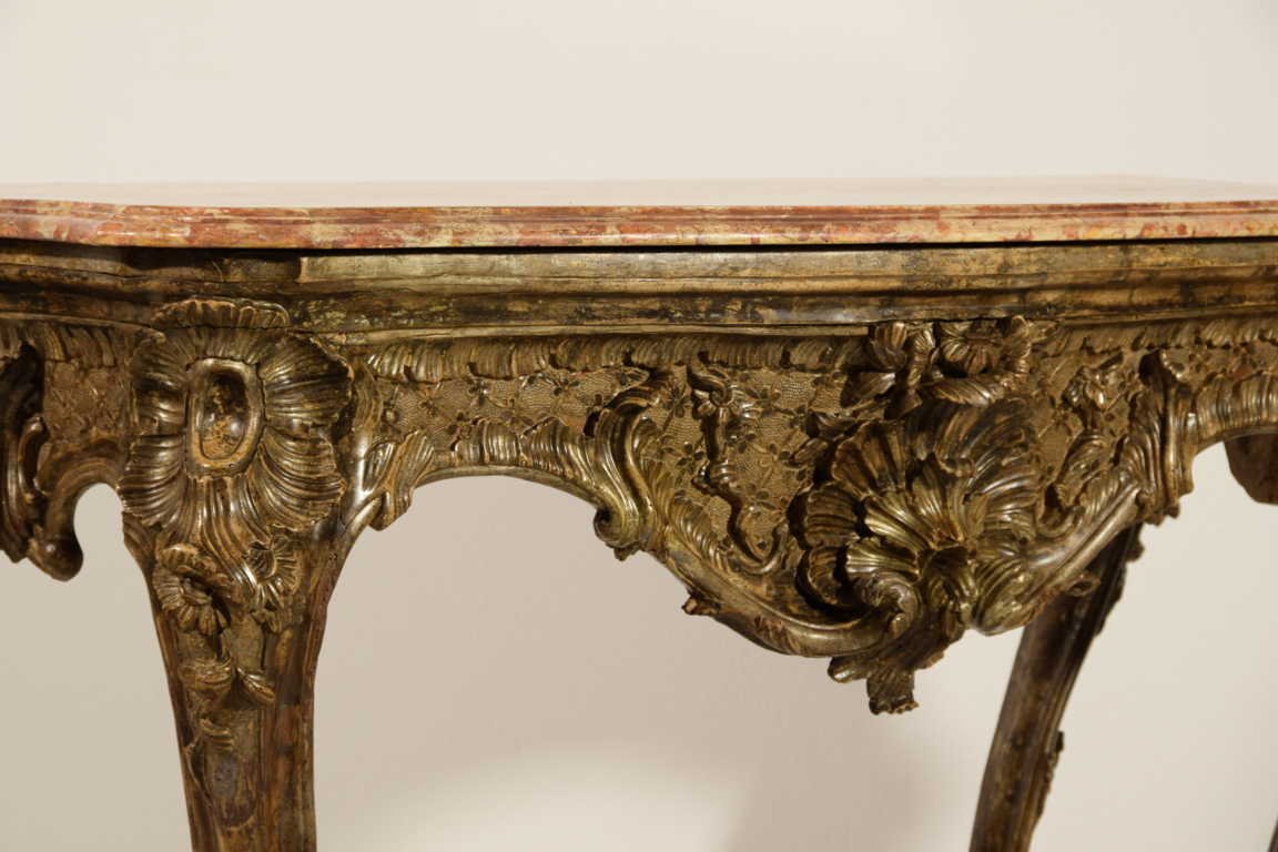 Console Louis XV En Bois Sculpté, Naples (italie), XVIII Siècle-photo-3