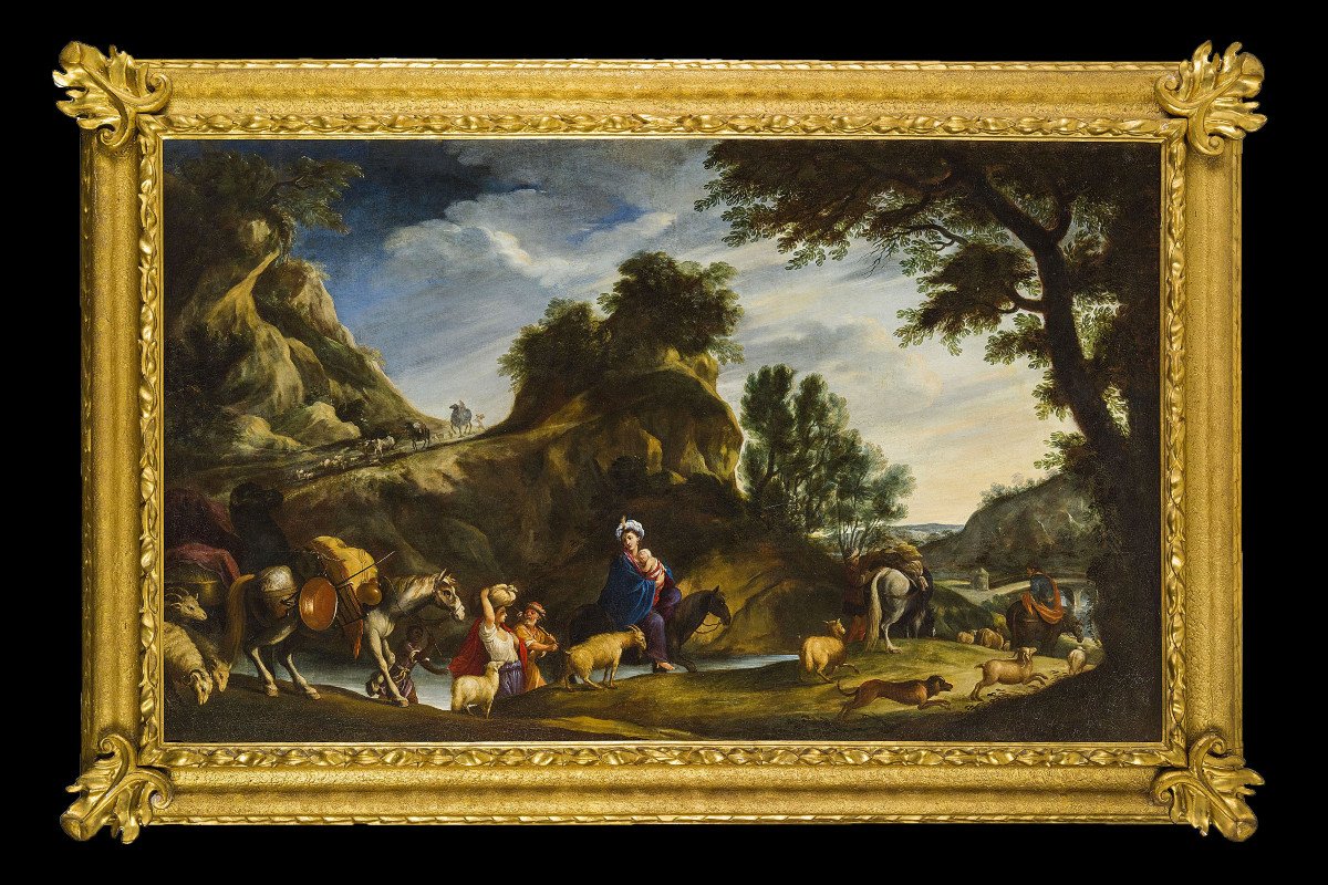 Pier Francesco Cittadini, Giacobbe e la sua famiglia si recano in Egitto, XVII secolo-photo-2